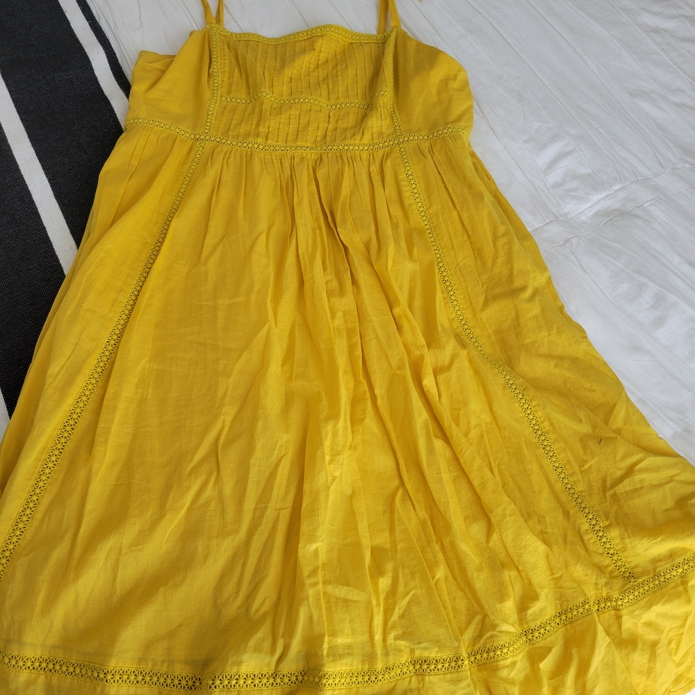 Anthropologie Yellow Midi Dress